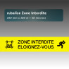 Rubalise plastique Zone interdite éloignez-vous avec tête de mort 100 mm x 100 m